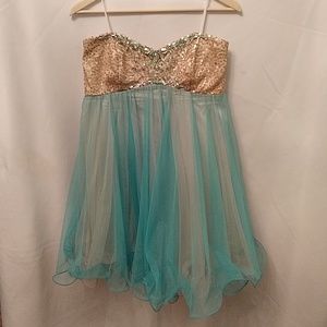 Jeweled top strapless dress. Great party dress!